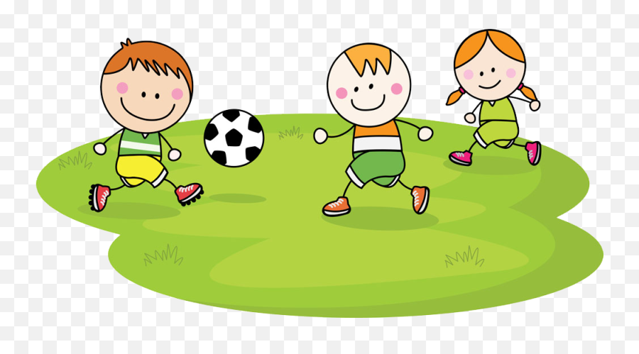 Children Playing Football Clipart - Kids Playing Soccer Cartoon Png,Football Clipart Transparent