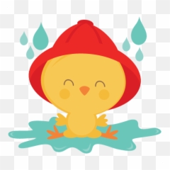 Chick In Puddle Svg Scrapbook Cut File - Duck Clipart png