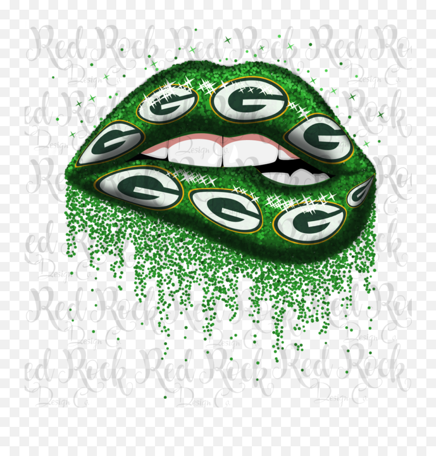 Download Hd Green Bay Packers Glitter Lips Transparent Png - Green Bay Packers Glitter,Packers Png