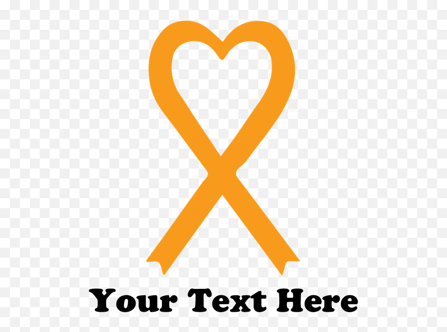 Download Hd Personalized Orange Awareness Ribbon Banner - Orange Cancer Ribbon Svg Png,Orange Heart Png