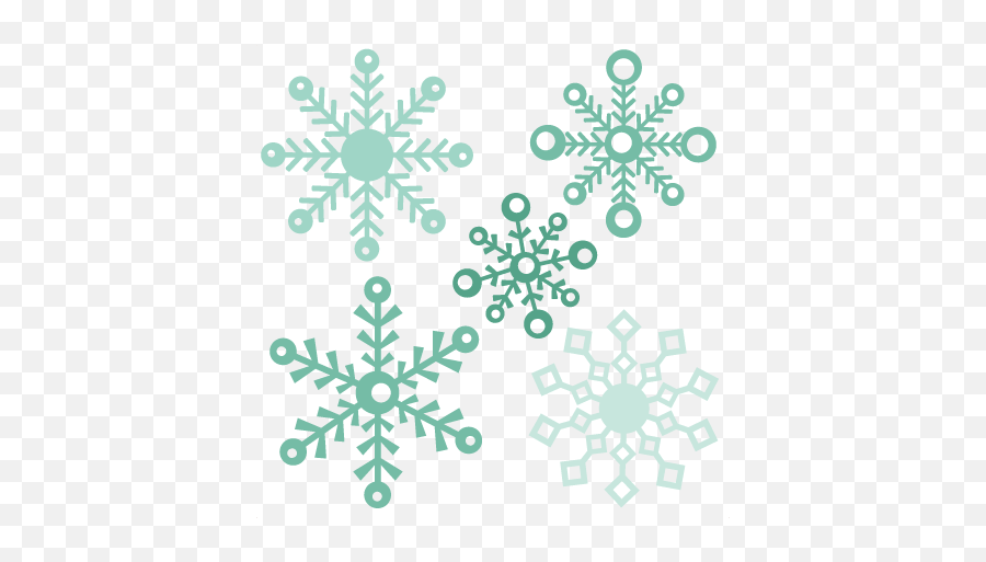 Assorted Snowflake Set - Assortedsnowflake50cents110513 Winter Public Domain Snowflake Clipart Png,Snowflake Border Png Transparent