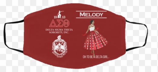 Personalized Custom Name Delta Sigma Theta Girl Face Mask - Yamaha Racing Face Mask Png,Delta Sigma Theta Png