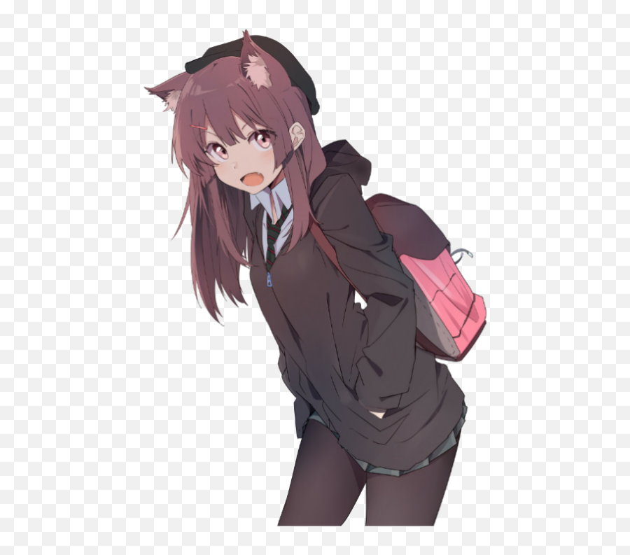 Anime Animegirl Cute Cat Catgirl Schoolgirl - Cat Anime Girl Shirt Png,Anime  Cat Png - free transparent png images 