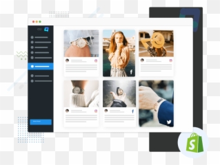 Free Social Media Widget App For Shopify Tagembed - Language png