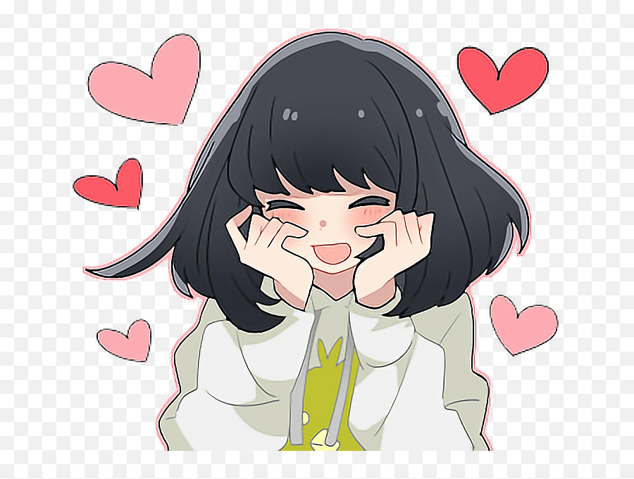 Cute Kawaii Lovely Anime Blushing - Girl Cat Parker And Birds Parker Png,Anime Blush Png