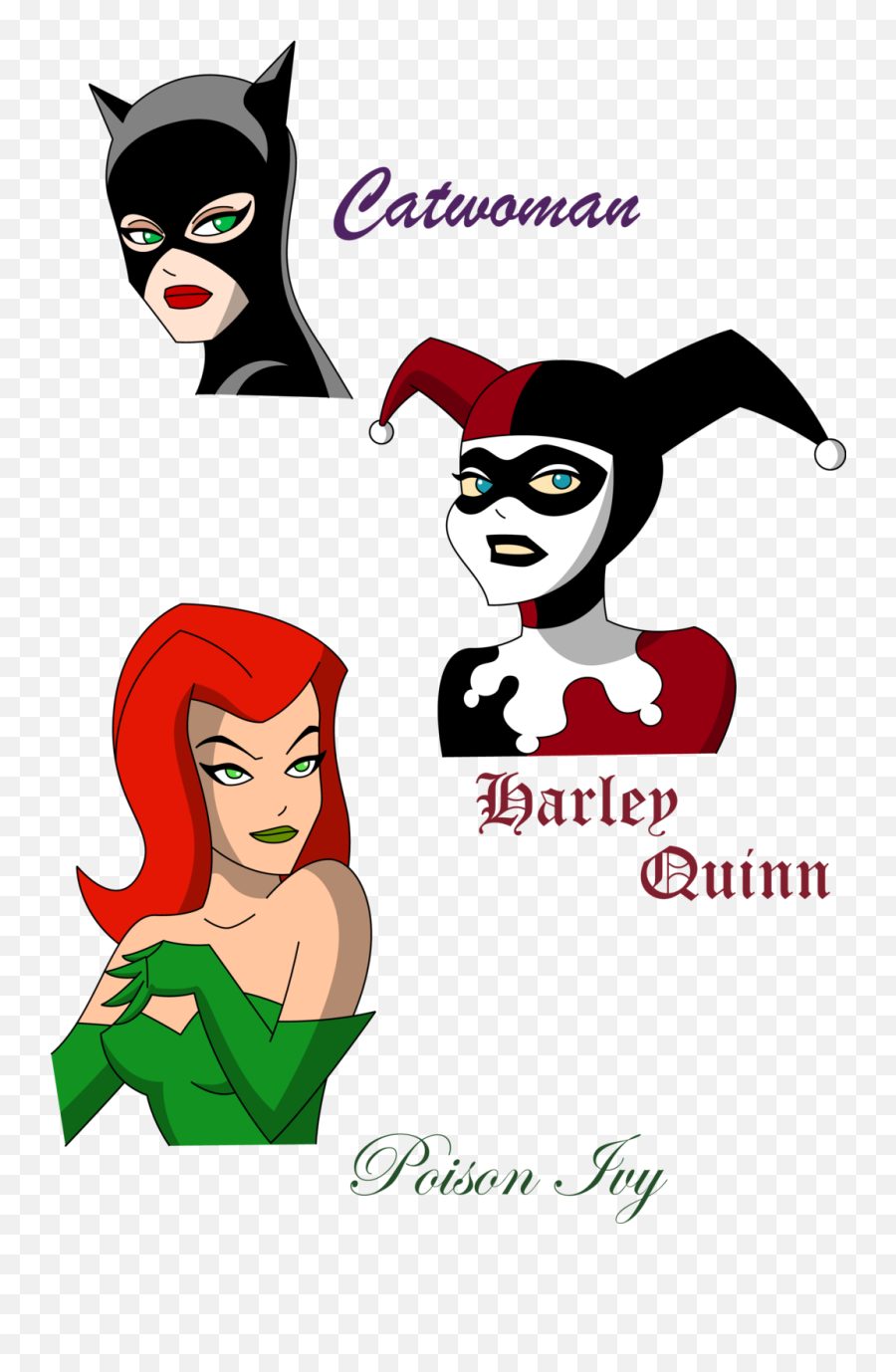 Poison Ivy Png - Harley Quinn Clipart Face Harley Quinn Simple Cartoon Poison Ivy,Harley Quinn Transparent
