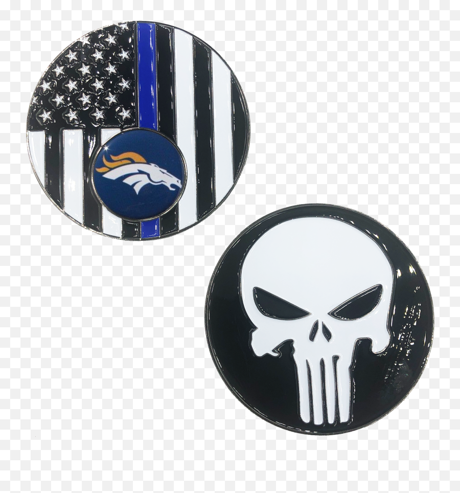Football Punisher Challenge Coin - Denver Broncos Hobbydb Punisher Logo Png,Image Of Denver Broncos Logo