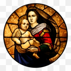 Catholic Stained Glass Window Png Free Download Arts - Jesus Png