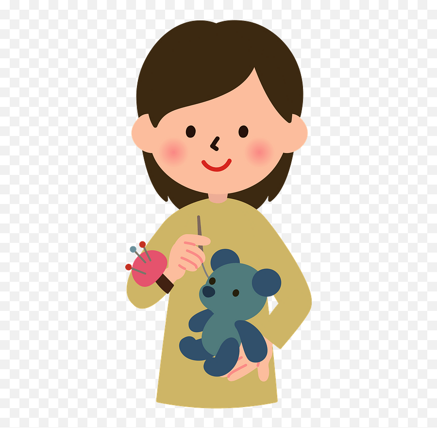 Woman Is Handcrafting A Stuffed Toy Clipart Free Download - Illustration Png,Toys Clipart Png