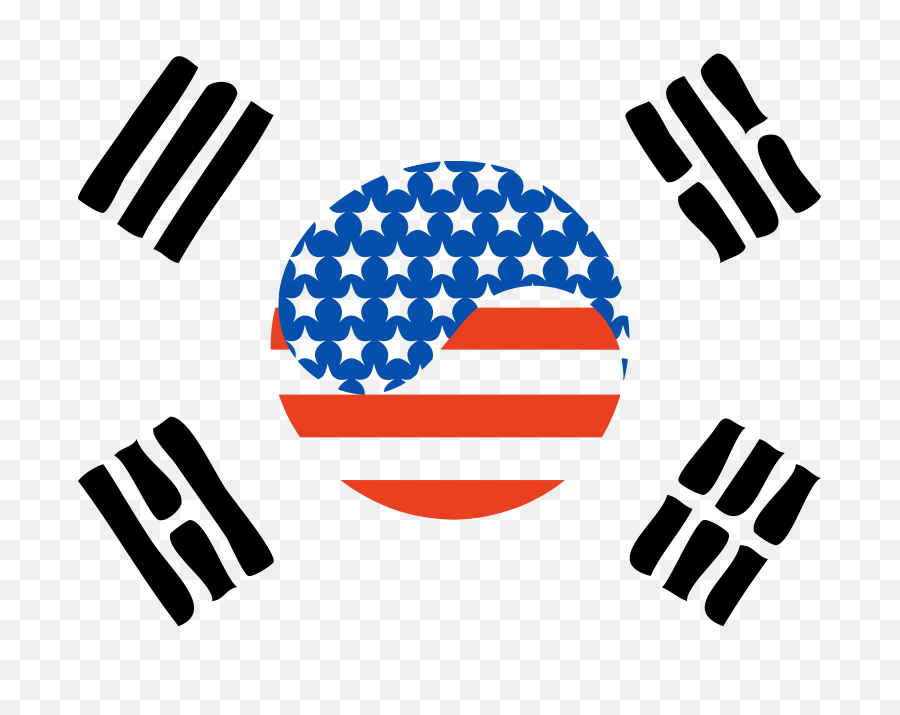 Download Cropped Korean American Flag - Transparent South Korea Flag Png,Korean Png