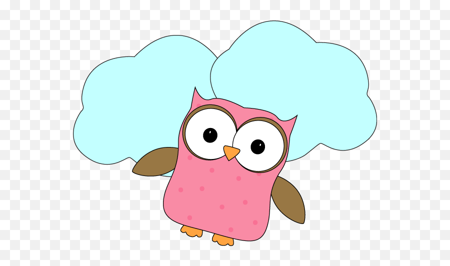 Download Flying Owl Clip Art - Clipart Owl Thinking Full Pink Owl Thinking Clipart Png,Fly Clipart Png