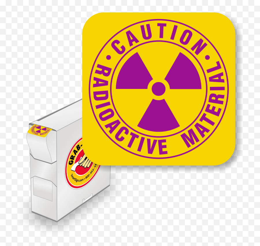 Grab - Alabel Paper Radioactive Labels In Dispenser 78 X 78 750 Labels Caution Radioactive Material With Trefoil Clip Art Png,Radioactive Logo