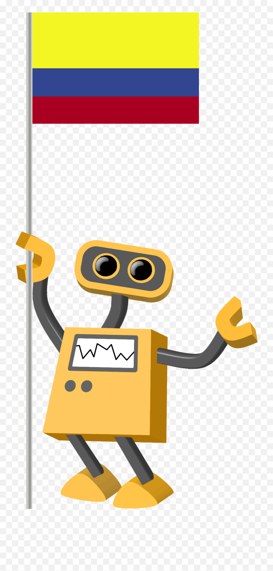 Robot 39 - Co Flag Bot Colombia Tim Stop Sign Image Cartoon Png,Colombia Flag Png