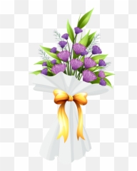 Purple Flowers Bouquet Png Clipart Image With Images