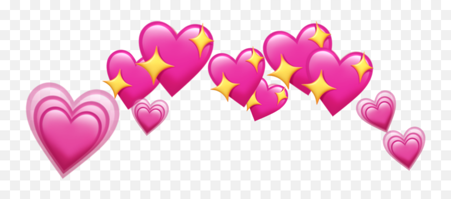 Crown Pink Heart Emoji Sticker - Emoji Hearts On Head Png,Transparent Heart Emojis