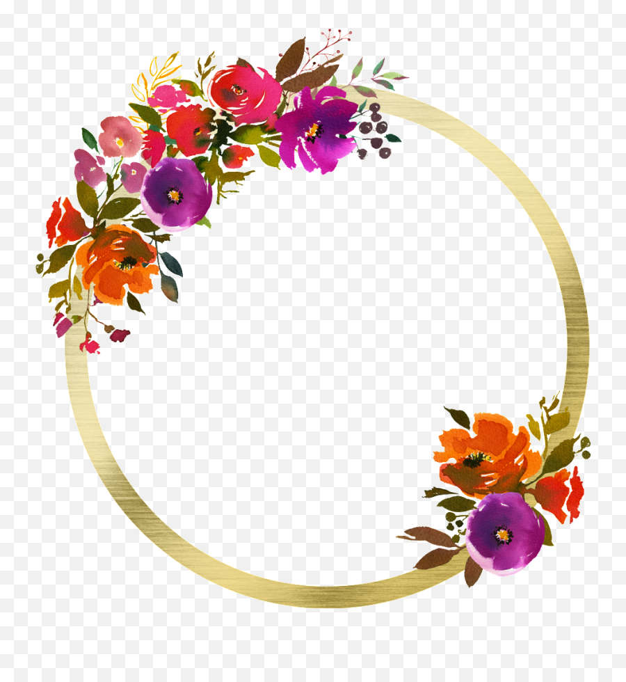 This Graphics Is Hand Painted Floral - Flower Frame Transparent Background Png,Painted Flowers Png