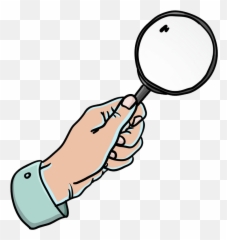 Man With Big Magnifying Glass Clipart - Clipart World With Hands png