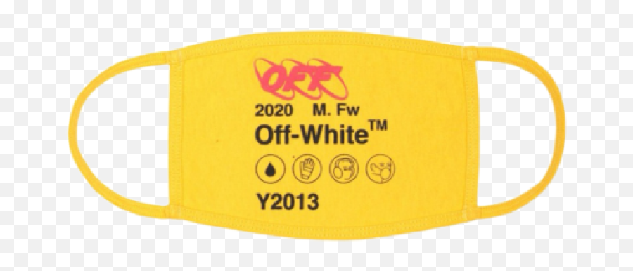 Off White Yellow Logo Face Mask - Off White Yellow Face Mask Png,Off White Logo Transparent