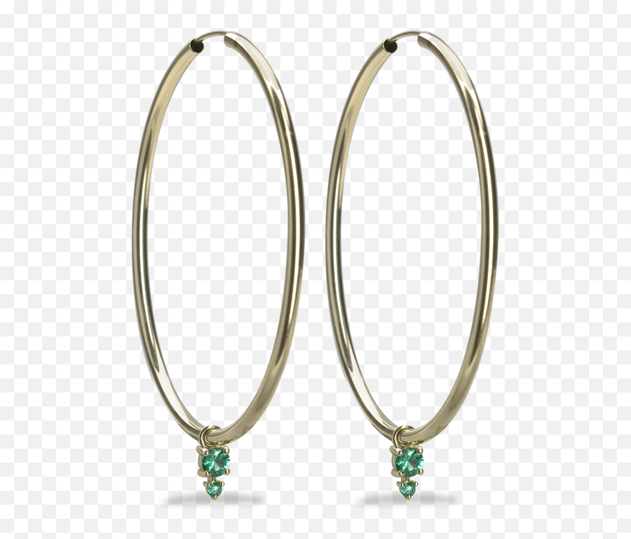 Dawson Emerald Hoop Earrings - Solid Png,Hoop Earrings Png