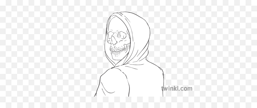 Skeleton In A Hoodie Story Scary Planit English The - Hitting Black And White Png,Spooky Skeleton Transparent