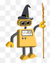 Robot 61 Wizard Bot Tim - Wizard Hat Clip Art Png,Witch Hat Transparent Background