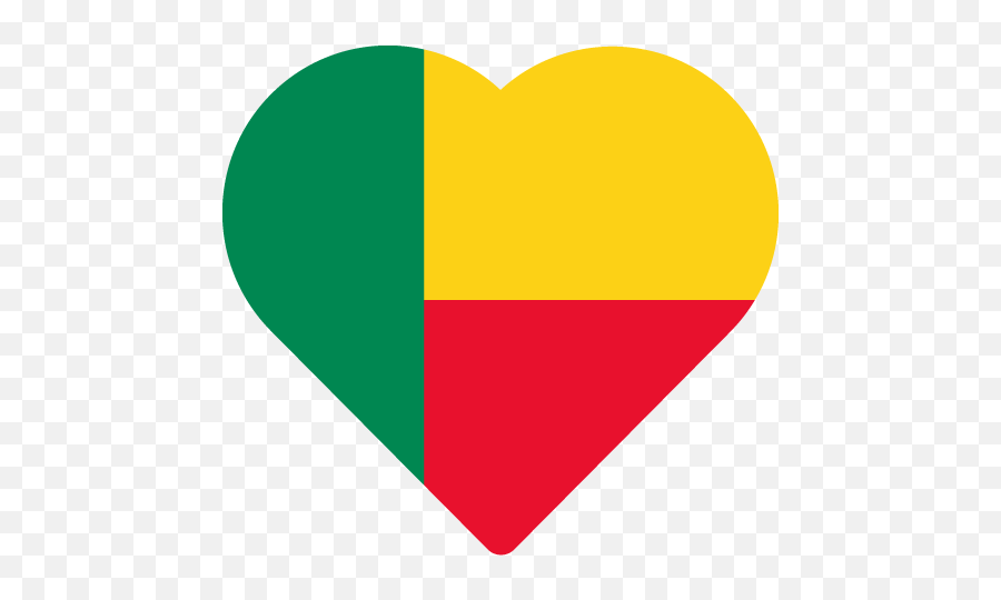 Vector Country Flag Of Benin - Heart Vector World Flags Flag Of Benin Png,Libya New Flag Icon