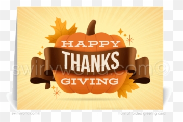 Thanksgiving Cards Tagged Happy Greeting - Gourd png