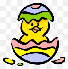 Easter Pascha Chick With Eggshell - Vector Image Ostern Küken Ei png