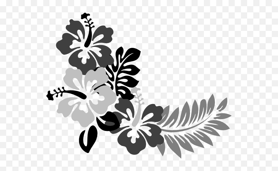 Clipart Images In Png - Hawaiian Flowers Clip Art Black And Hibiscus Clip Art,Hawaiian Flowers Png
