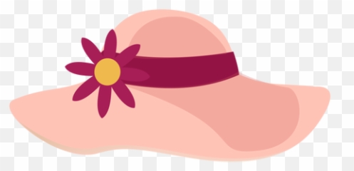 Floppy Beach Hat With Flower - Chapeu De Praia Desenho Png,Beach Png