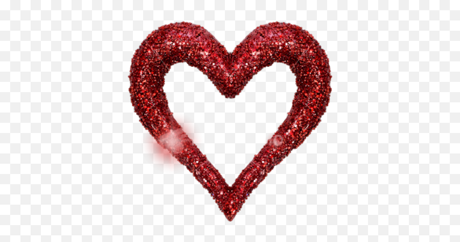 Red Glitter Heart Png Image With No
