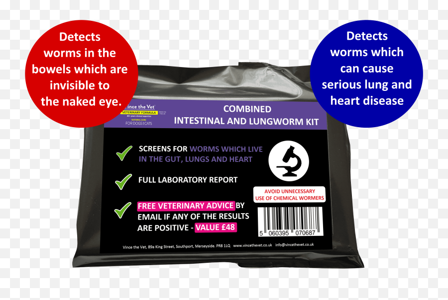 Vince The Vet Worm Count And Lungworm Kit For Dogs Cats - Poster Png,Worms Png