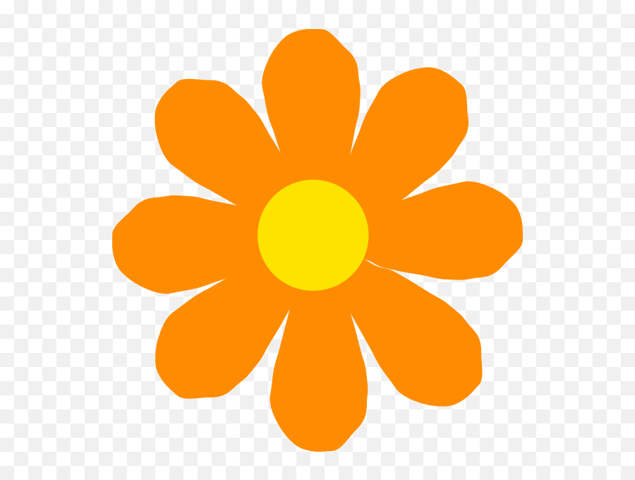 Simple Flower Png - Orange Flower Png Orange Spring Flower Bright Flower Clip Art,Spring Flowers Png
