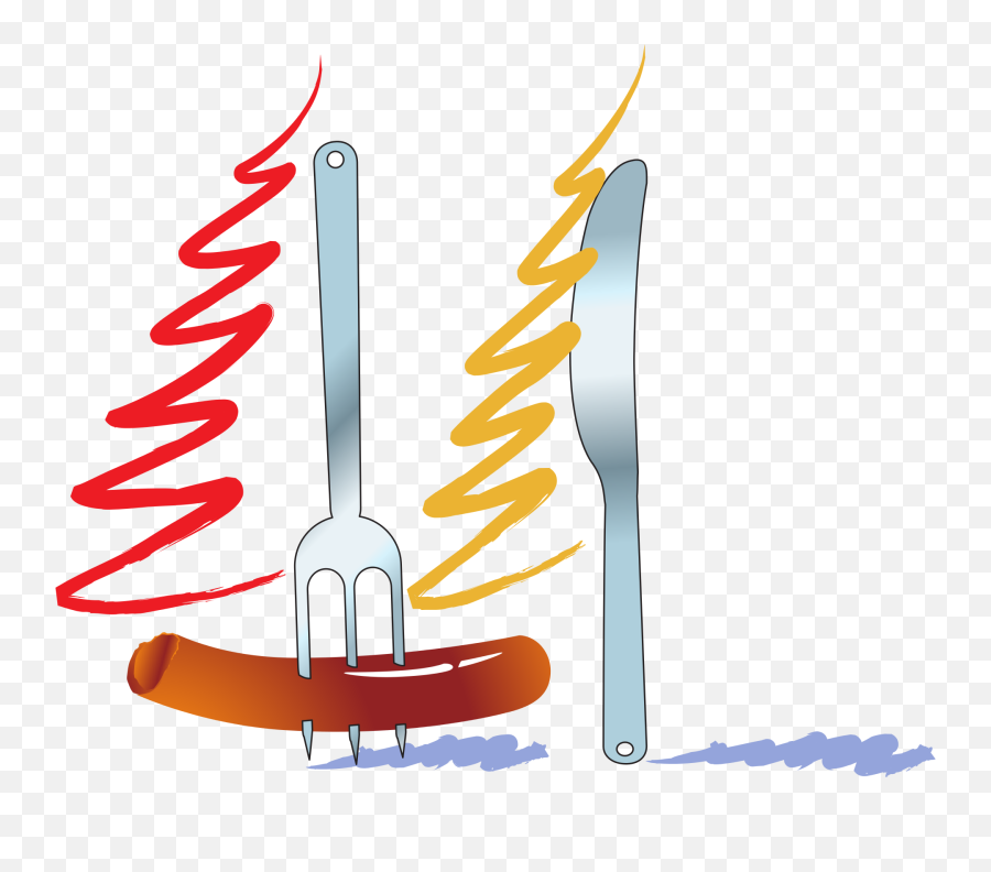 Fork Knife Sausage Drawing Free Image - New Eve Png,Fork Knife Png