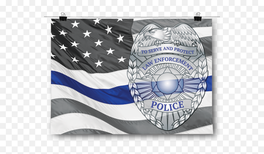 Police Badge - American Flag Backdrop Police Flag With Badge Png,Police Shield Png