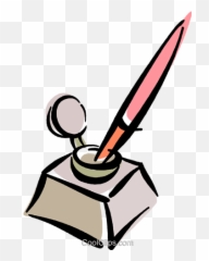 An Inkwell Royalty Free Vector Clip Art - Tintero Con Pluma Png,Inkwell Png
