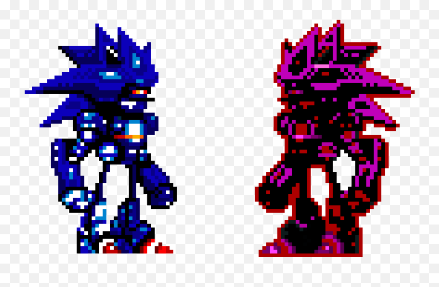 Pixel Art / Sonic The Hedgehog + SMBZ] Spined Metal ~Mecha Sonic Sprite~. :  r/sprites