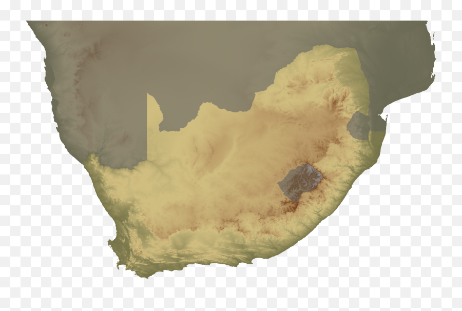 South Africa Topo Continent - South Africa Topographic Map Png,South Africa Png