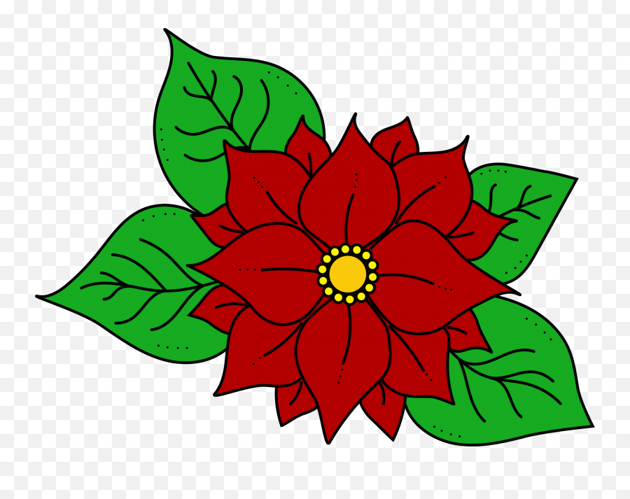 Poinsettia Flower Illustration Free - Floral Png,Poinsettia Transparent Background