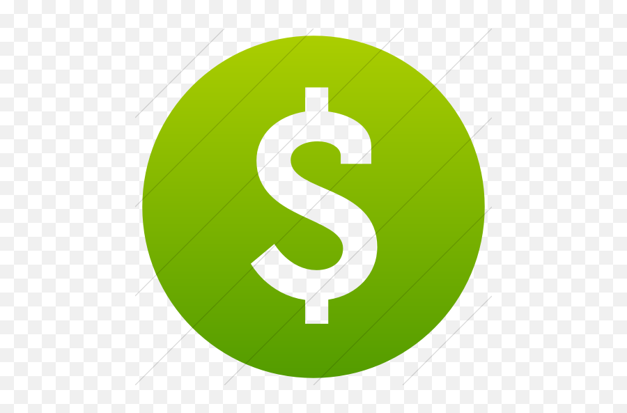 Simple Green Gradient Raphael Dollar - Vertical Png,Green Dollar Sign Icon