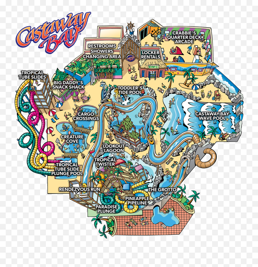 Tropical Themed Water Park Slides U0026 Attractions Castaway Bay - Castaway Bay Png,Water Slide Icon