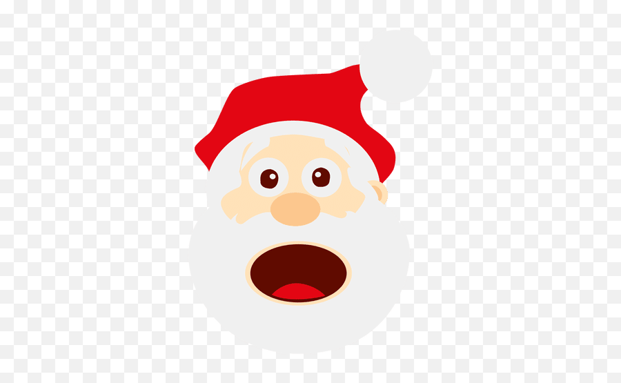 Funny Surprised Santa Emoticon - Transparent Png U0026 Svg Cabeza Santa Claus Png,Surprised Emoji Transparent Background