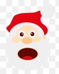 Funny Surprised Santa Emoticon - Transparent Png U0026 Svg Cabeza Santa Claus Png,Surprised Emoji Transparent Background