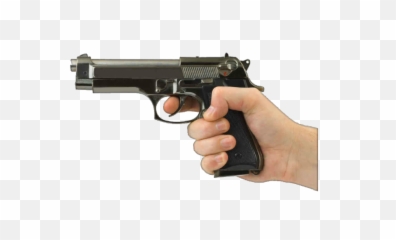 Pistol Silhouette Png - One Dead Two Injured After Gun Fire Hand Holding Gun Transparent Background,Hand Holding Png