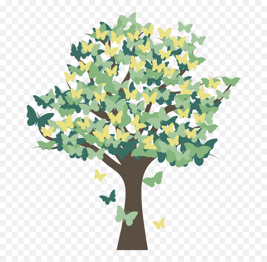 Butterflies Tree Wall Sticker - Árvore De Borboletas Png,Money Tree Icon