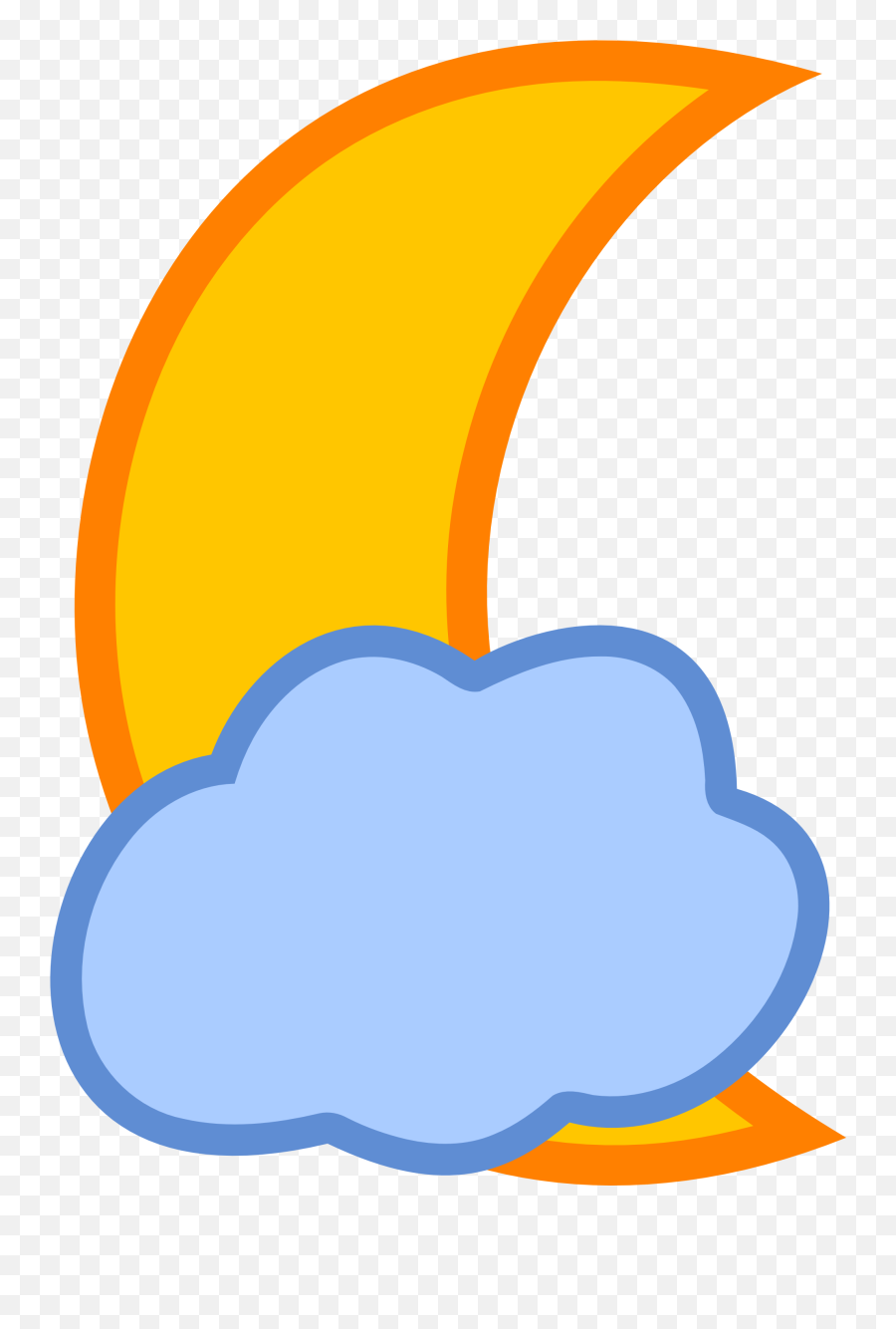 Cloud Outline - Moon And Cloud Clipart Png Download Clip Art Moon With Clouds,Moon Clipart Png