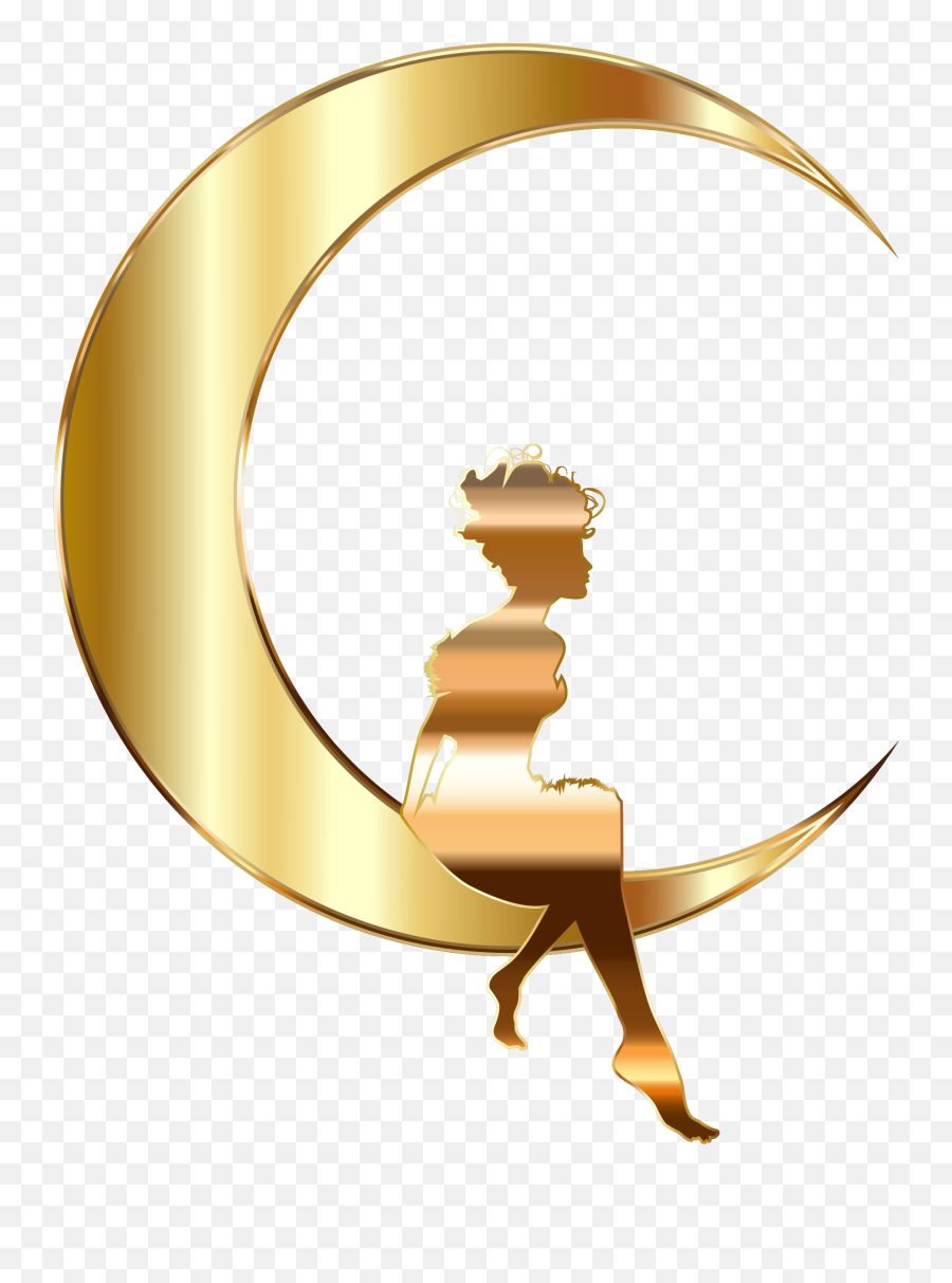 Download Lunar Clipart Transparent Background - Gold Moon Crescent Moon Png Gold,Gold Transparent Background