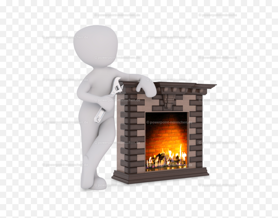 Fireplace With Fire - Powerpoint Männchen Bilder Für Fireplace Png,Fireplace Fire Png