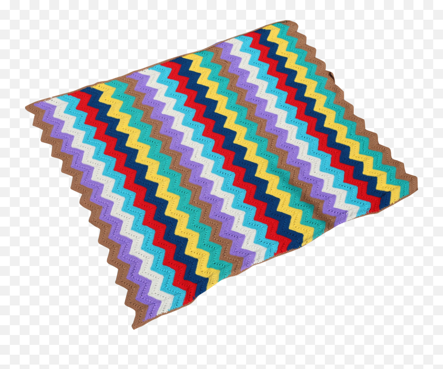 Vintage Colorful Handmade Chevron Pattern Throw Blanket - Stitch Png,Chevron Pattern Png