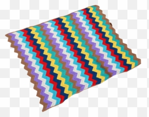 Vintage Colorful Handmade Chevron Pattern Throw Blanket - Stitch png